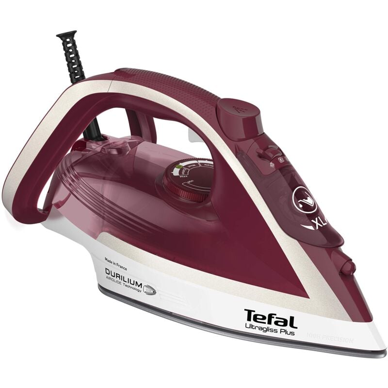 foto del prodotto ultragliss plus ferro da stiro a vapore, rosso bianco tefal