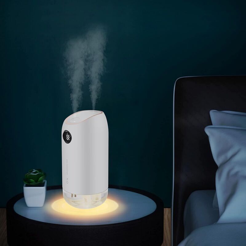 immagine 0 del prodotto umidificatore d aria da 500 ml, umidificatore silenzioso a ultrasuoni da 23 db per bambini, umidificatore d aria domestico con spegnimento