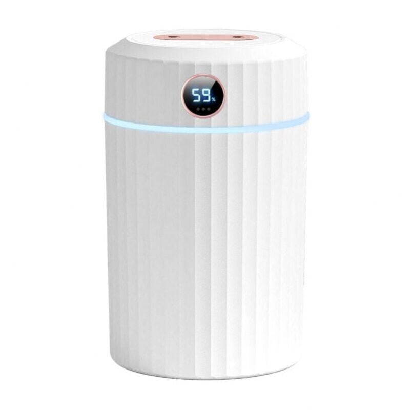 foto del prodotto umidificatore d aria, umidificatore a ultrasuoni silenzioso da 2 litri con termoigrometro, doppio ugello, autonomia di 36 ore, spegnimento