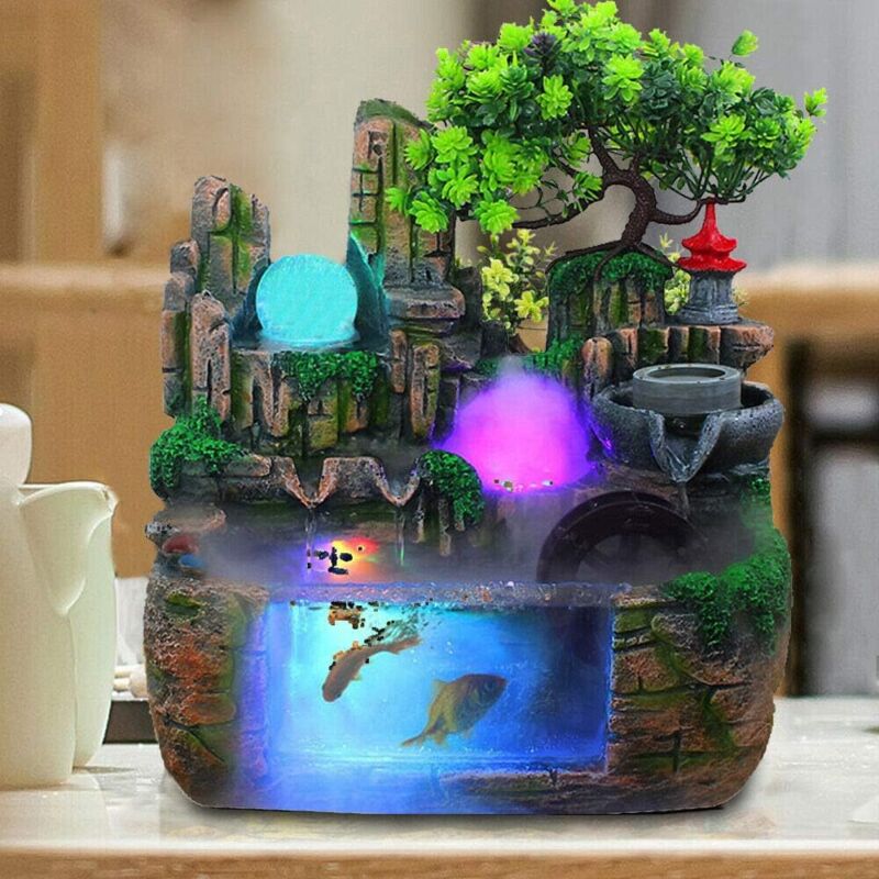 foto del prodotto umidificatore da scrivania, fontana da tavolo, pietra fontana per interni, decorazione soggiorno, meditazione, giardino, piante, cascata, regalo per