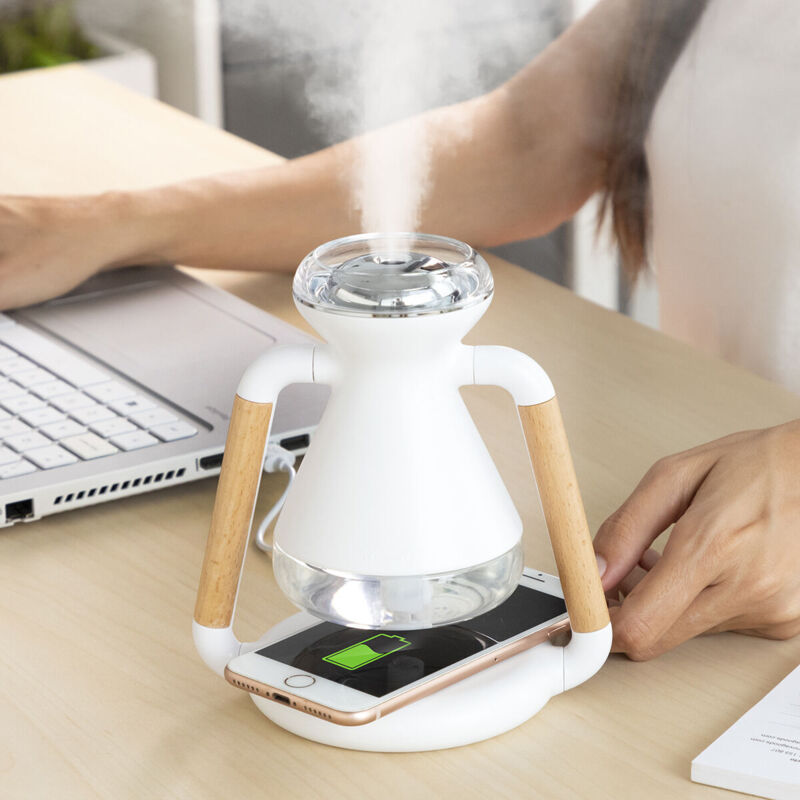 foto del prodotto umidificatore diffusore per ambienti e caricabatterie wireless 3 in 1 misvolt innovagoods