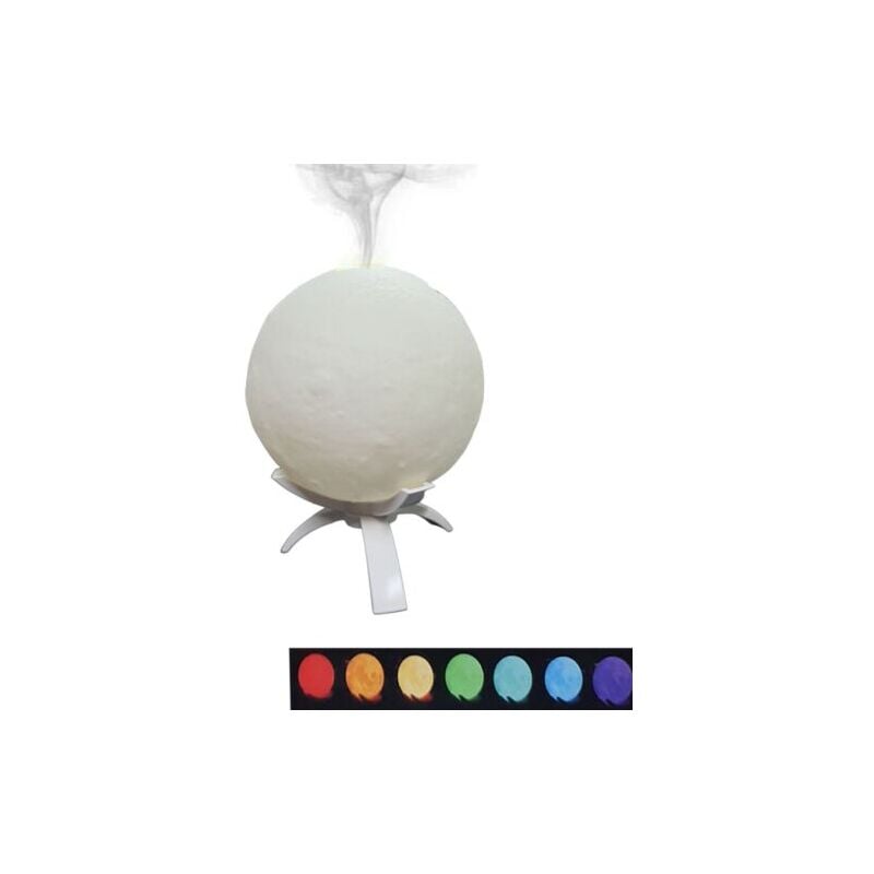 foto del prodotto umidificatore lampada luna luce rgb led aromaterapia diffusore aromi fumo 13cm