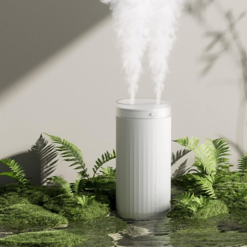 foto del prodotto umidificatore, mini umidificatori portatili 4000 mah, umidificatore per bambini, doppie porte di nebulizzazione, spegnimento automatico,