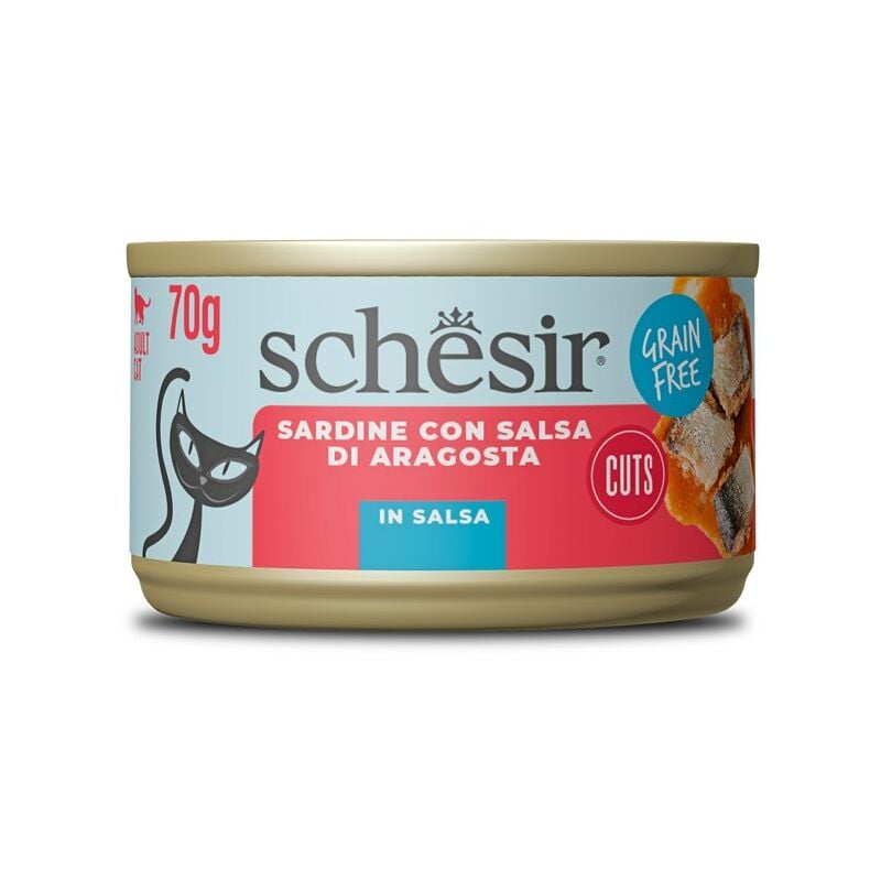 foto del prodotto umido gatto schesir grain free sardine e aragosta 70 gr