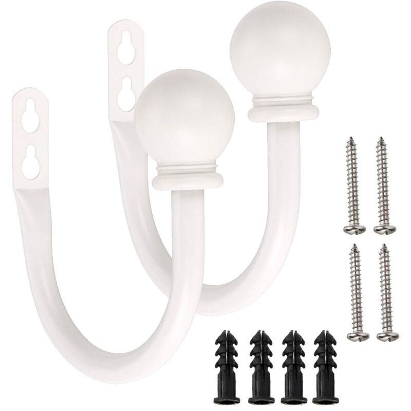 foto del prodotto un paio di ganci per tende in metallo leggero fermatende da parete retr ganci da parete porta nappe per tendaggi bianco 