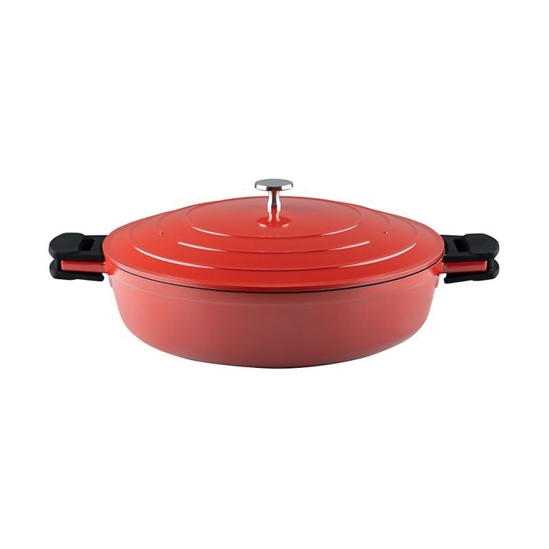 foto del prodotto unbekannt - brasiera kelomat keramika red ø28 cm con coperchio lega di alluminio fuso