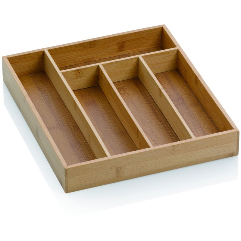 foto del prodotto unbekannt kela portaposate in bamb 30 x 34 x 5 cm, inserto 5 scomparti, kalma, organizzatore per cassetti da cucina, wood, brown