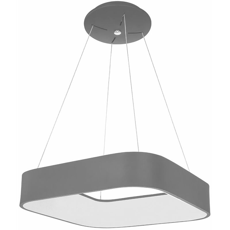foto del prodotto unbekannt lampada a sospensione lampada a sospensione grigia illuminazione tavolo da pranzo led, regolabile, grigio metallo, 1x led 30w 3400lm