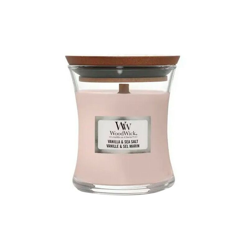 foto del prodotto unbekannt woodwick candela media con stoppino scoppiettante vanilla and sea salt 60 ore