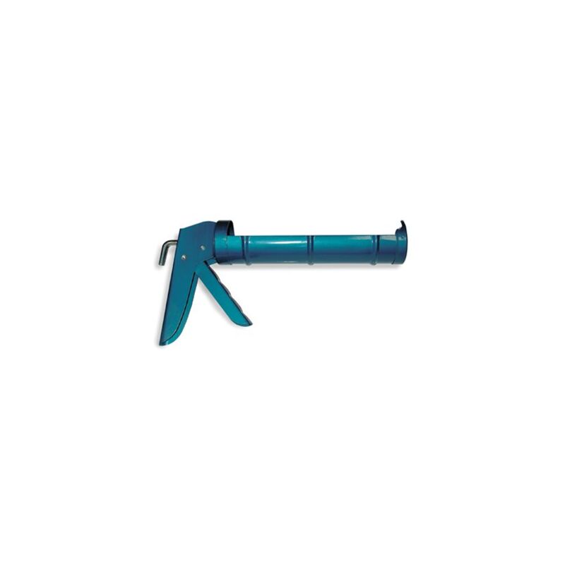 foto del prodotto unecol - pistola metallica per cartucce di silicone con cremagliera colore blu uso professionale supertite