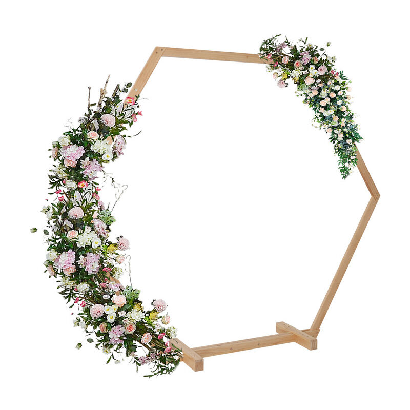 foto del prodotto unho 2,5x2m arco di nozze matrimonio legno arco palloncino fiori arco giardino rampicanti regolabile in altezza feste decorazione