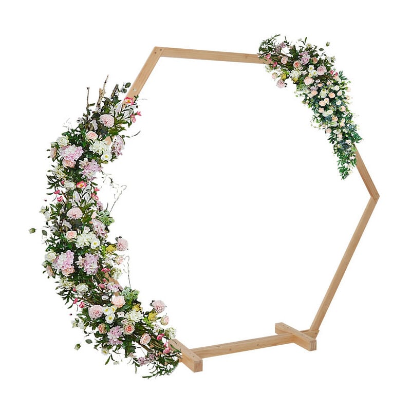 foto del prodotto unho arco di nozze arco per matrimonio in legno arco palloncino fiori ghirlanda puntelli feste supporto fondali decorazione 2,5x2m