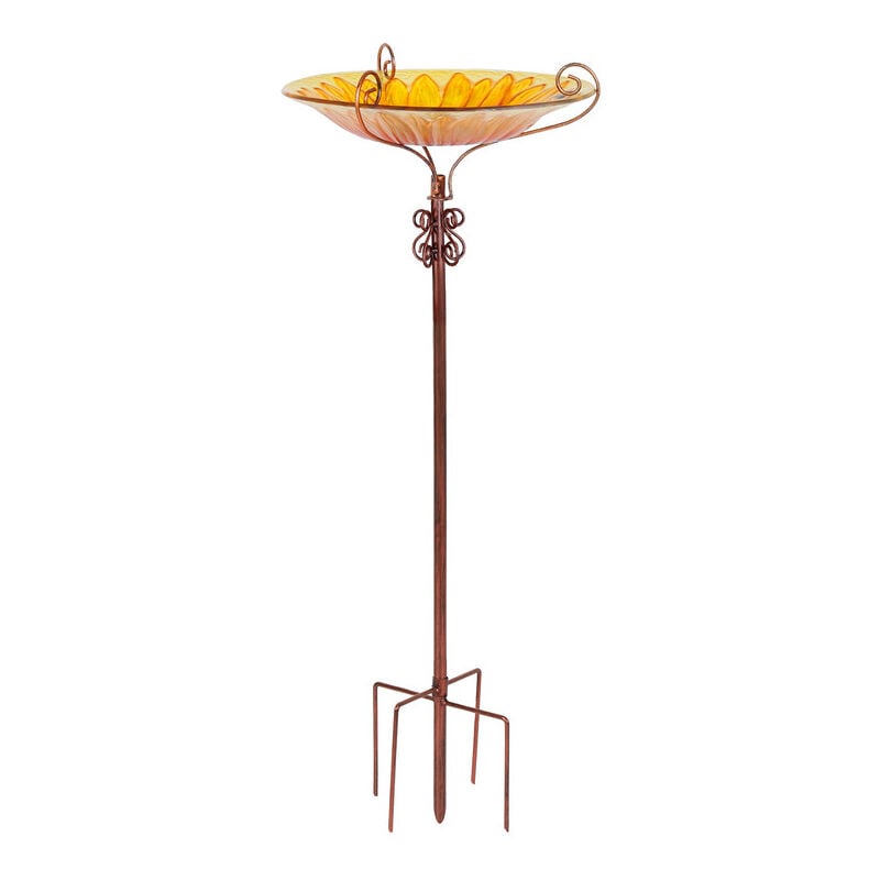 foto del prodotto unho ba o para p jaro decorativo, fuente para pajaro ave gran bebedero para p jaro exterior patio, naranja