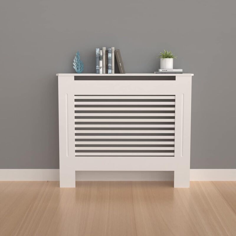 foto del prodotto unho copritermosifone alto 100 cm copritermosifone bianco in legno moderno copertura termosifone in mdf taglia piccola, 78x19x101cm