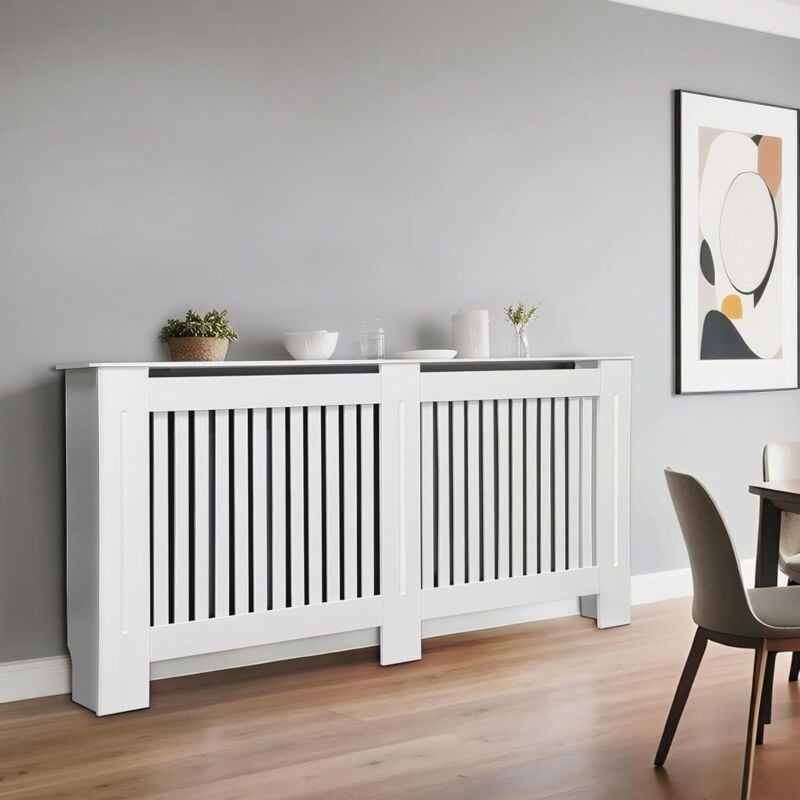 foto del prodotto unho fativo copritermosifone legno moderno bianco altezza interno 100 cm copertura termosifone in mdf copriradiatore l taglia grande
