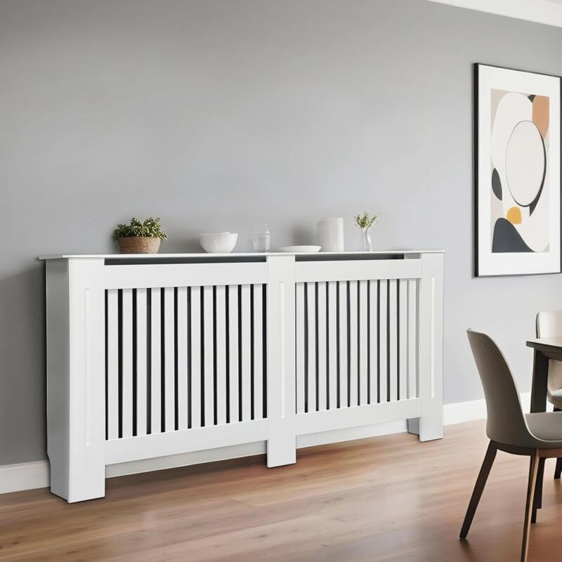 foto del prodotto unho - fativo copritermosifone legno moderno bianco altezza interno 100 cm copertura termosifone in mdf copriradiatore - xl