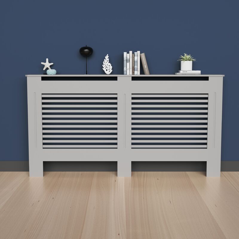 foto del prodotto unho fativo copritermosifone legno moderno grigio altezza interno 90 cm copertura termosifone in mdf copriradiatore l taglia grande