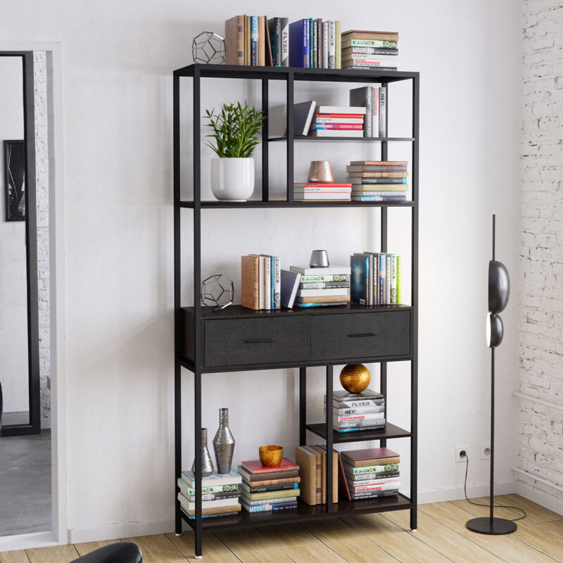 foto del prodotto unho librer a de pie con caj n industrial estanter a alta para oficina casa
