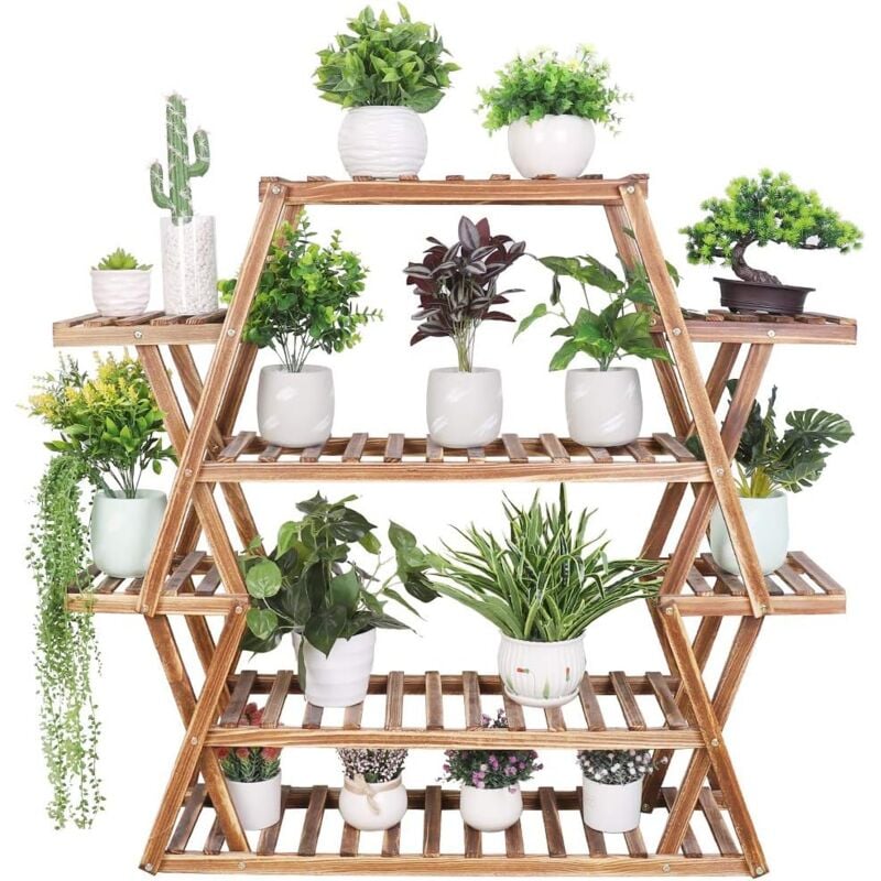 foto del prodotto unho scaffale portafiori portavasi per piante porta piante in legno interno a 6 livelli espositore orchidea balcone esterno 95x25 x105,5cm