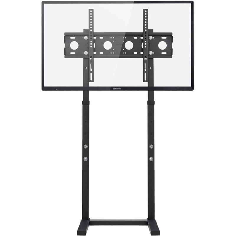 foto del prodotto unho supporto tv da pavimento nero porta tv da terra per 32 65 pollici verticale universale altezza regolabile max vesa 600x400mm