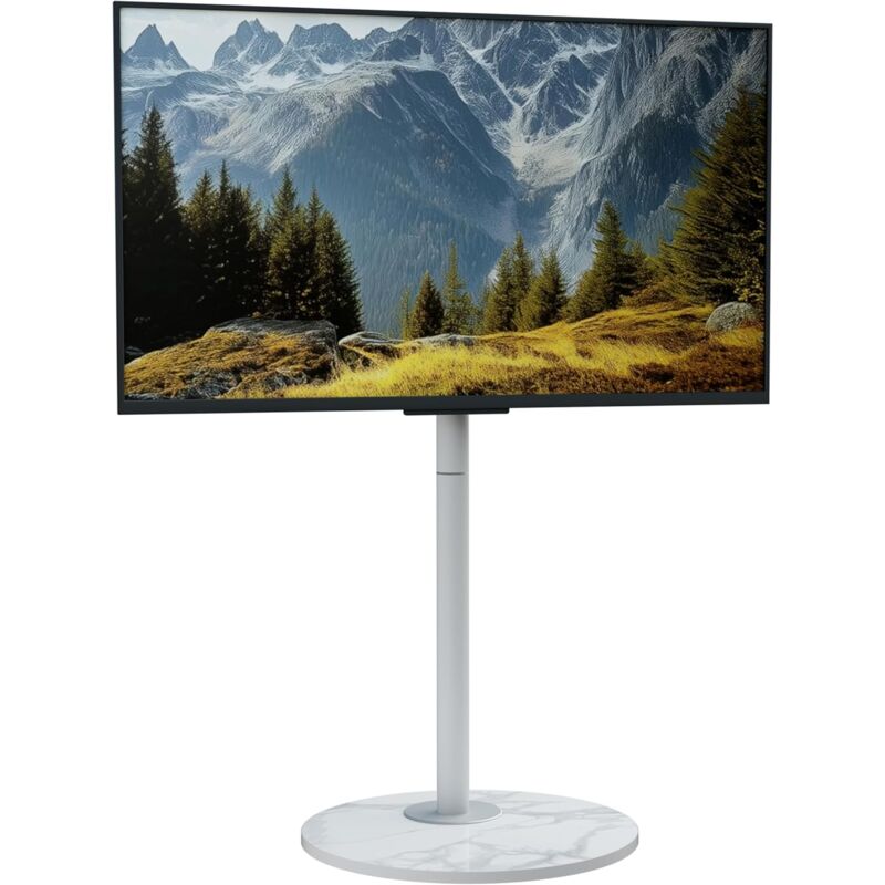 foto del prodotto unho supporto tv porta tv da terra bianco 40 75 pollici con marmo base max vesa 600x400mm portata 40kg