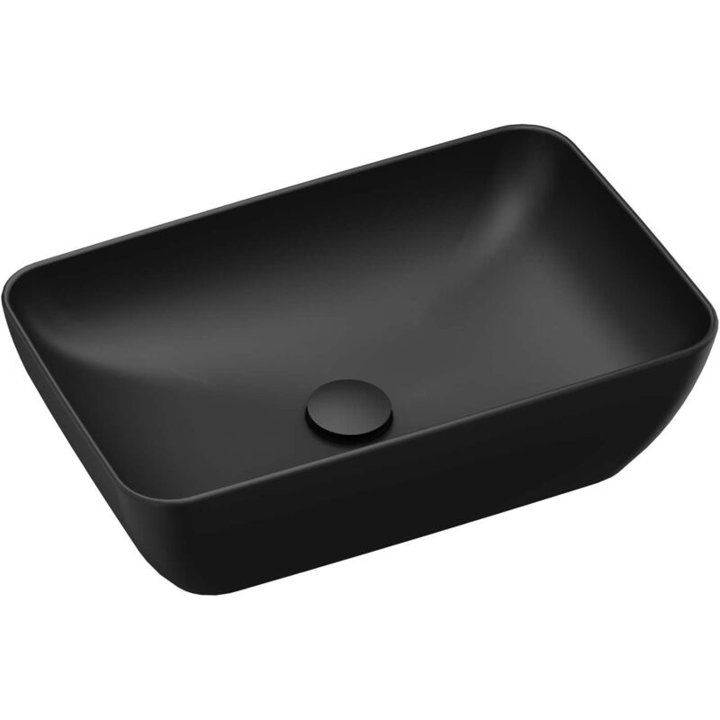 foto del prodotto uni lavabo da appoggio 50x31 cm, senza troppopieno, nero opaco xjx0d150000 ravak