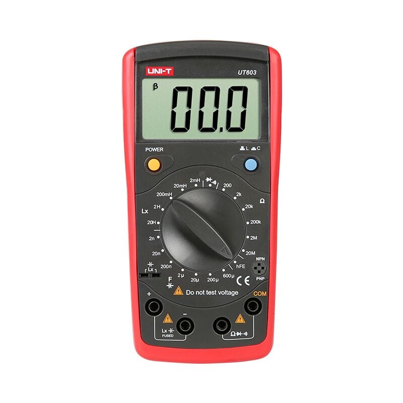 foto del prodotto uni t capacimetro ut603 funzioni capacit , induttanza, resistenza, prova diodi, prova transistor, test di continuit 