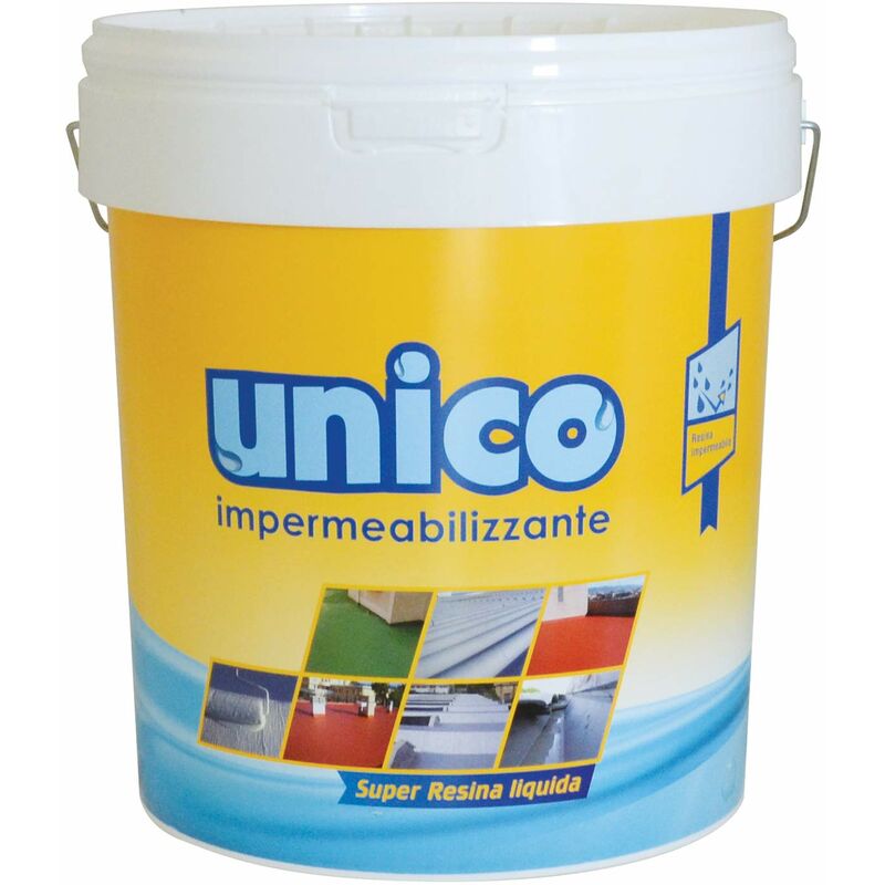 foto del prodotto unico, super resina liquida impermeabilizzante, bianco, 5 kg icobit