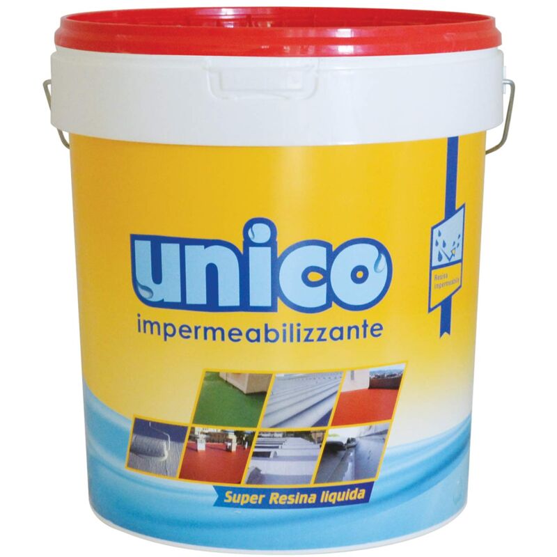 foto del prodotto unico, super resina liquida impermeabilizzante, rosso, 10 kg icobit