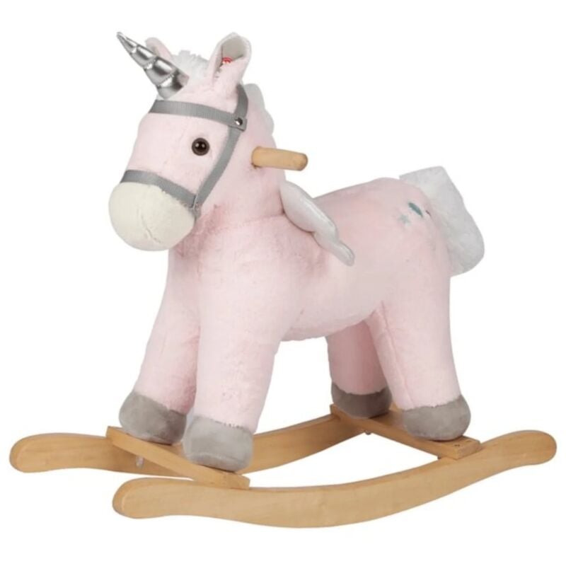 foto del prodotto unicorno a dondolo per bambini piccolo 1 a 3 anni rosa