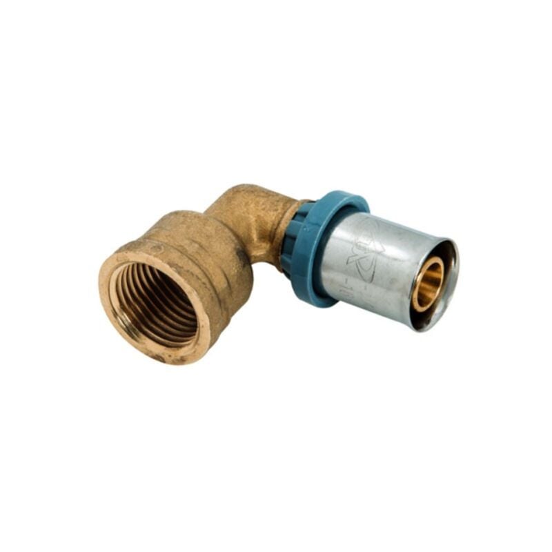 foto del prodotto unidelta 4009 gomito 32 x 1 f a 90 con derivazione femmina in ottone a pressare deltapress 4009320004001