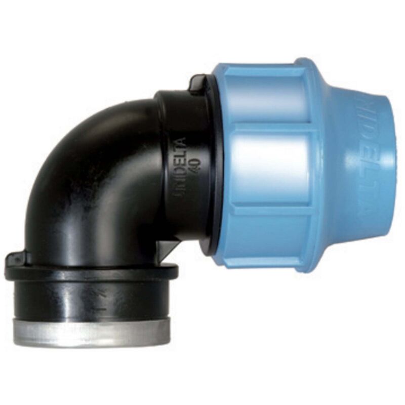 foto del prodotto unidelta - gomito a 90 con derivazione femmina in polipropilene per irrigazione e giardinaggio pn 16 bar - 25 x 3 4'