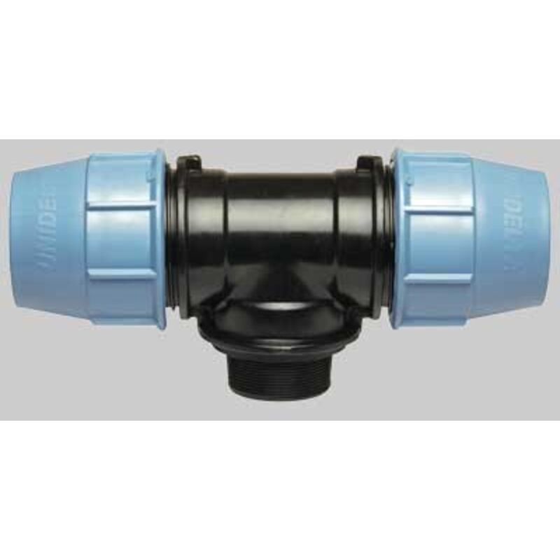 foto del prodotto unidelta raccordo a tee 90 con derivazione maschio per polietilene 63x2 