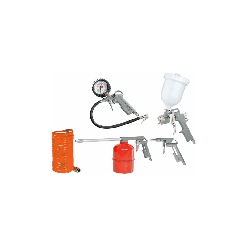 foto del prodotto uniko kit aria compressa set 5 pezzi per compressore attacco rapido 39437 