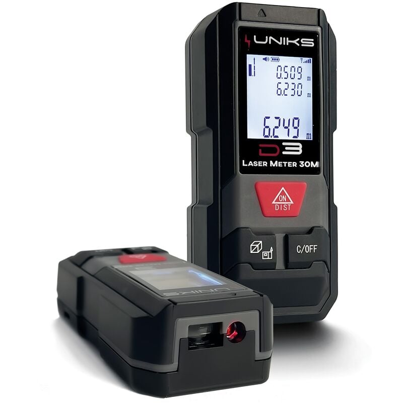 foto del prodotto uniks - misuratore metro laser 30 metri d3