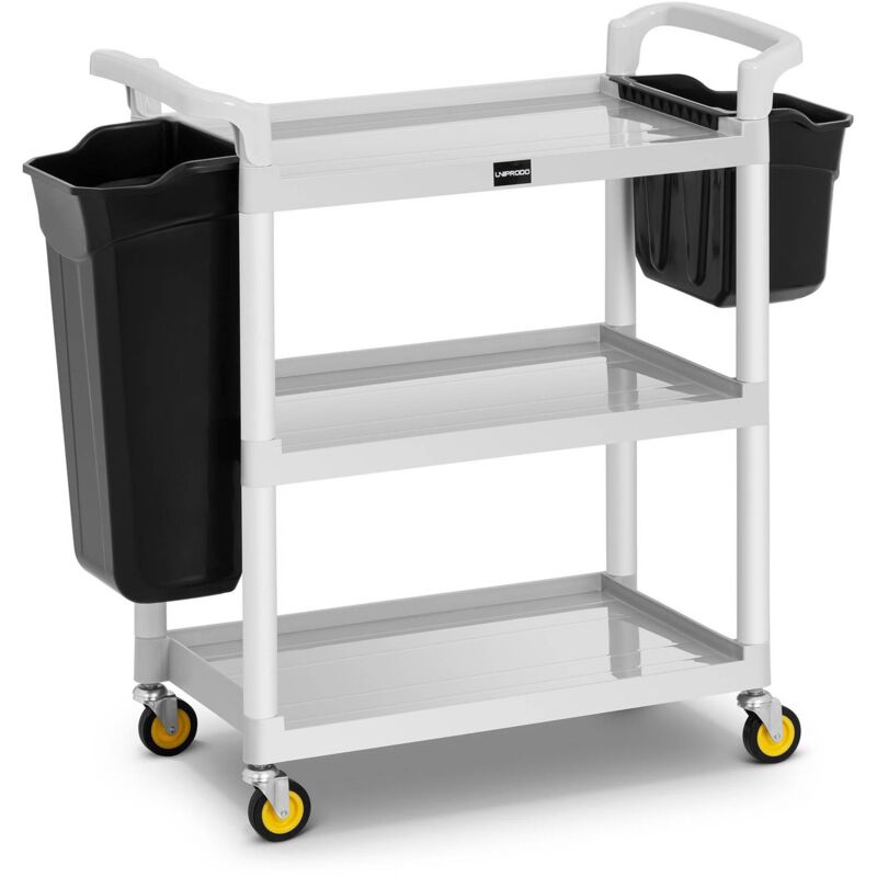 foto del prodotto uniprodo carrello di servizio carrello multiuso hotel con 2 contenitori 150 kg alluminio