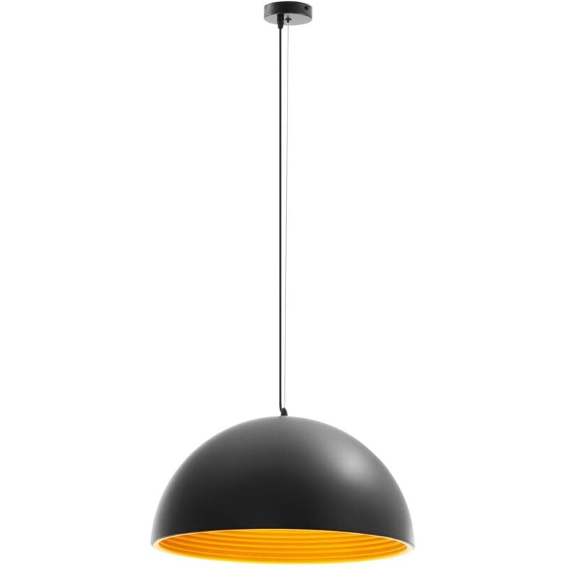 foto del prodotto uniprodo lampada a sospensione 1 punto luce paralume con rivestimento dorato