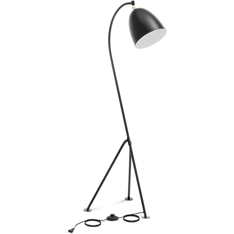 foto del prodotto uniprodo lampada ad arco paralume in metallo 40 w altezza 125 cm lampada da terra
