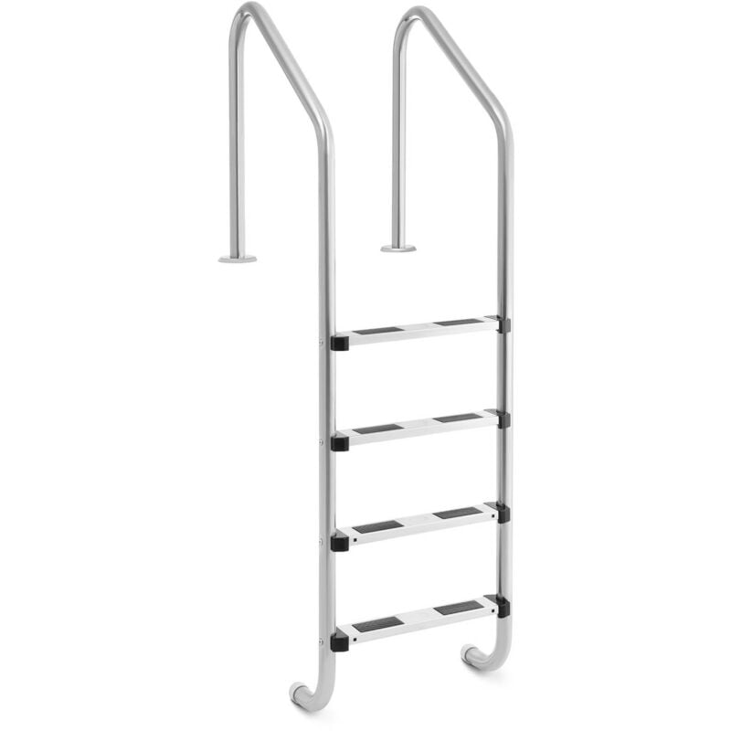foto del prodotto uniprodo scaletta per piscina in acciaio 4 gradini scala antiscivolo arco normale