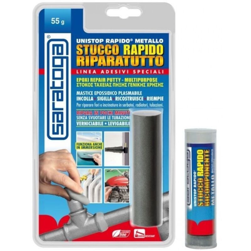 foto del prodotto unistop rapido riparatutto 55gr stucco epossidico bicomponente saratoga