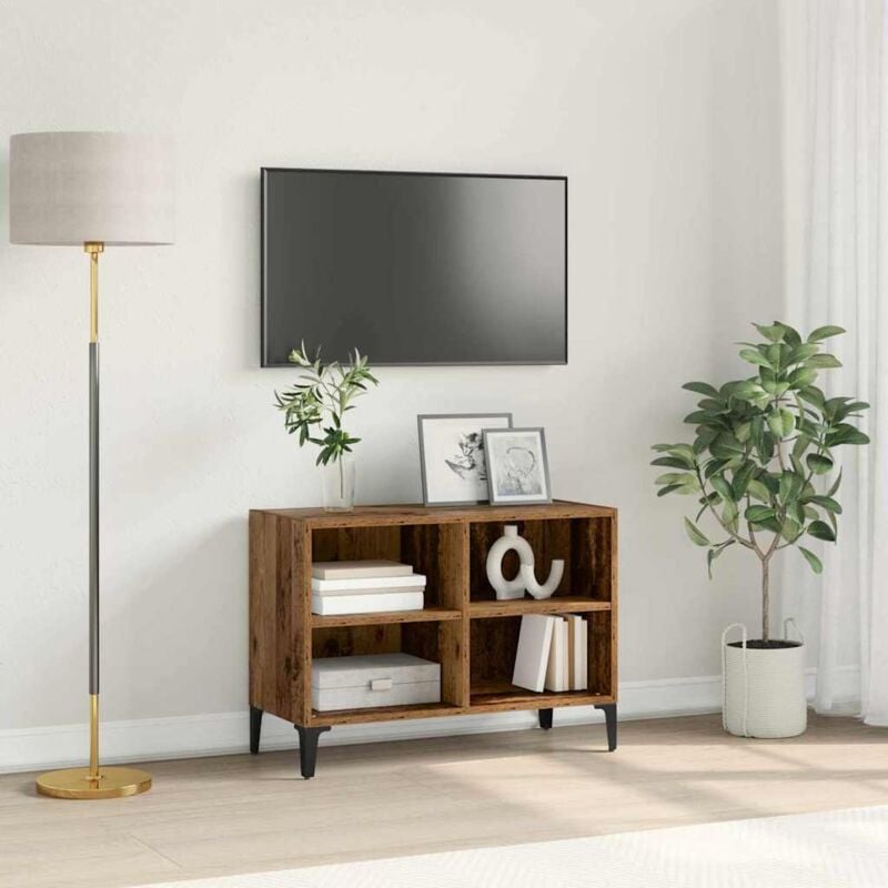 foto del prodotto unit di intrattenimento rustica legno invecchiato truciolare medio vidaxl