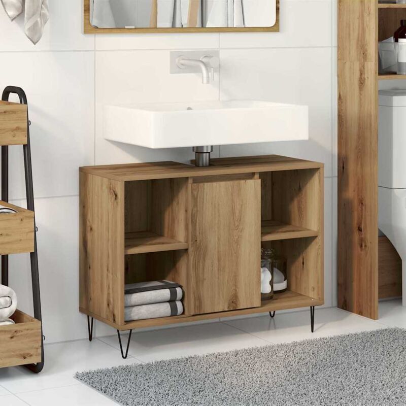 foto del prodotto unit vanit da bagno rovere artigianale legno ingegnerizzato media vidaxl