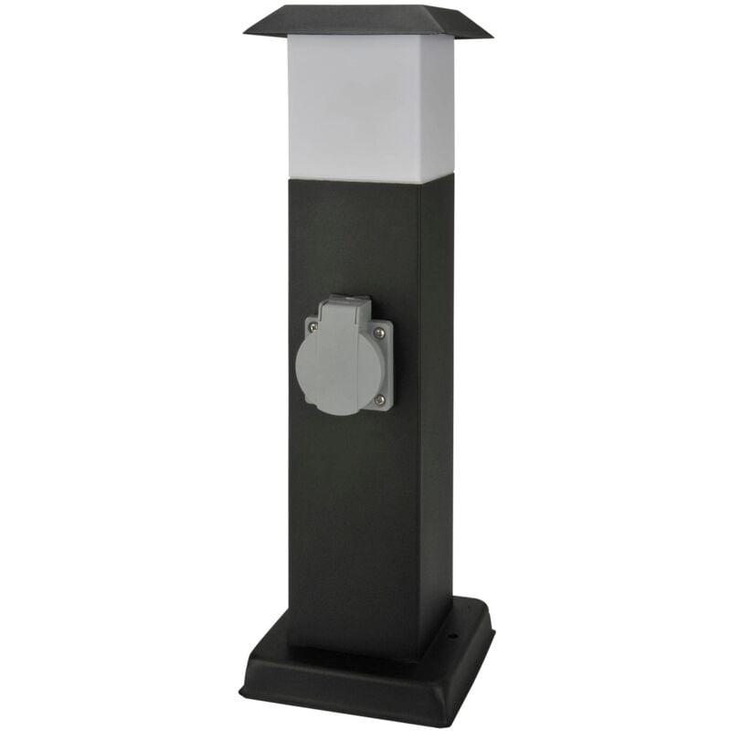 foto del prodotto unitec 30261 colonna esterni con copertura, 2 scomparti, distribuzione di energia per il giardino, resistente agli spruzzi, ip 44, max. 3600 w,
