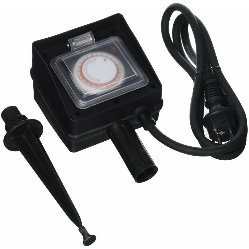 foto del prodotto unitec 44206 picchetto con doppia presa e timer meccanico