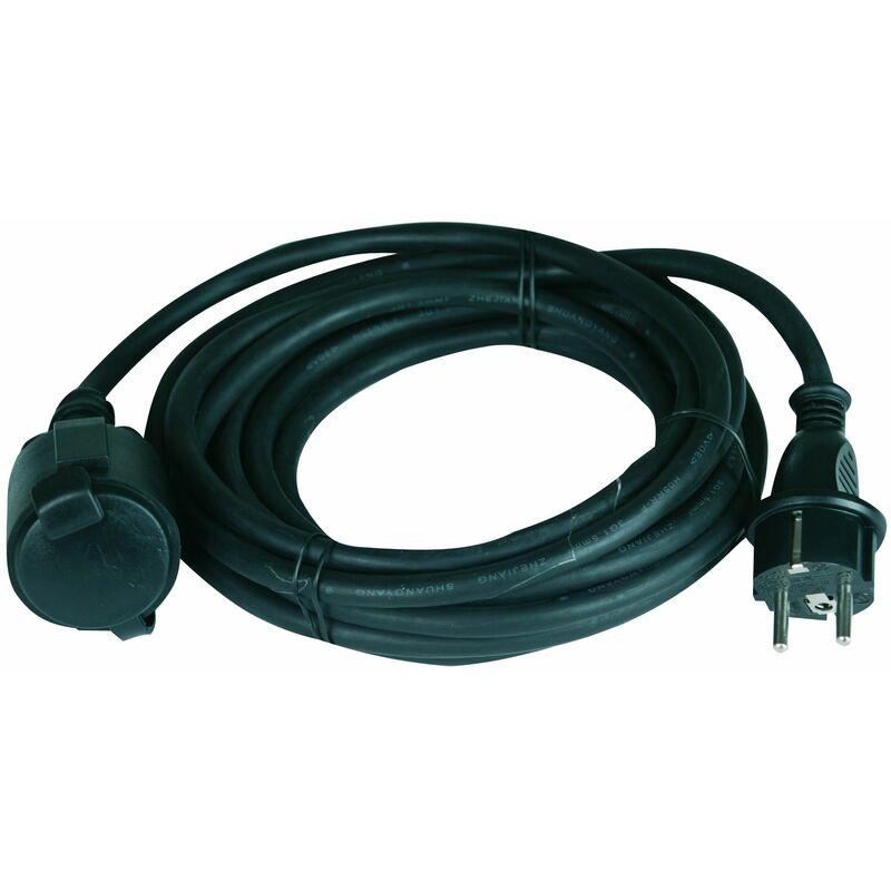 foto del prodotto unitec 46453 cavo di prolunga in gomma h05rr f 3 g 1.5 mm , 5 m, nero