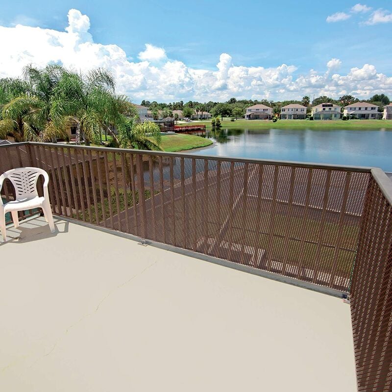 foto del prodotto united fences rete pvc per recinzione giardino leggera colorado maglia 10x10mm marrone le reti americane