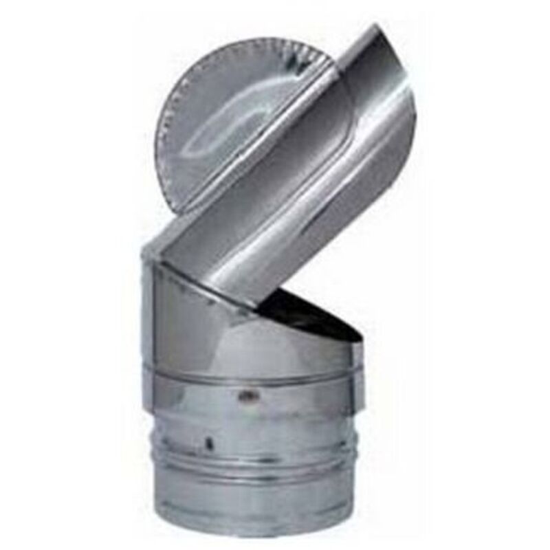 foto del prodotto universale cappello fumaiolo finale girevole inox d.80mm canna fumaria stufa a pellet