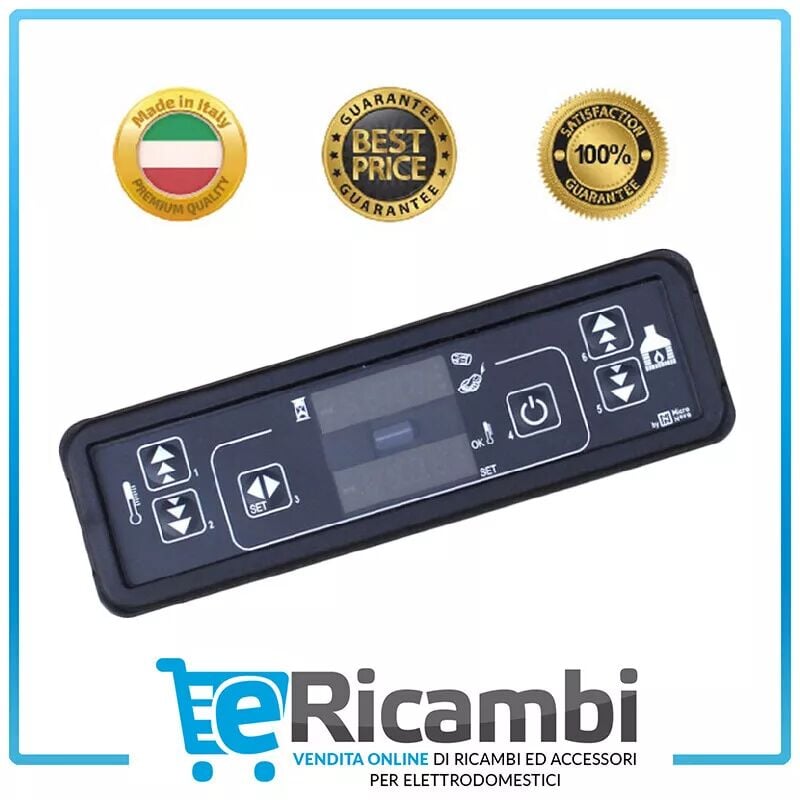 foto del prodotto universale display stufa a pellet orizzontale pc025a07 led eva calor punto fuoco modello s