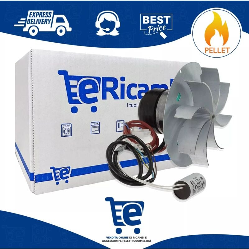 foto del prodotto universale estrattore aspiratore fumi stufe pellet ecofit 2reca3 ventola 25mm con encoder
