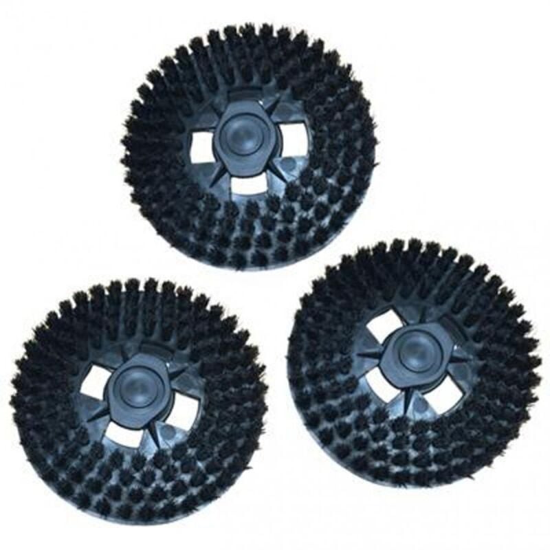 foto del prodotto universale kit 3 spazzole con setole di colore nero senza ganci adattabile lucidatrice